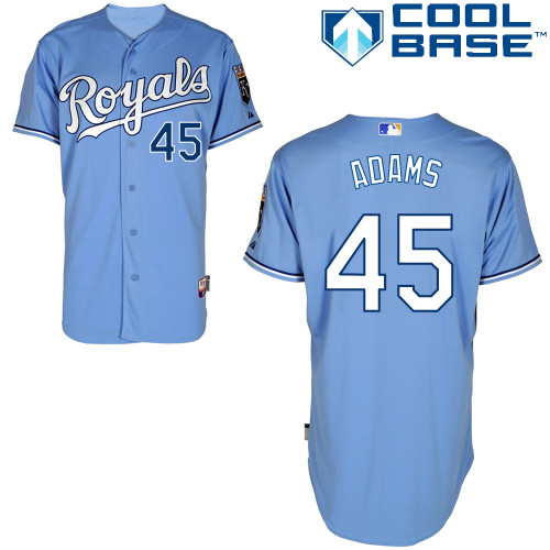 Lane Adams #45 MLB Jersey-Kansas City Royals Men's Authentic Alternate 1 Blue Cool Base Baseball Jersey